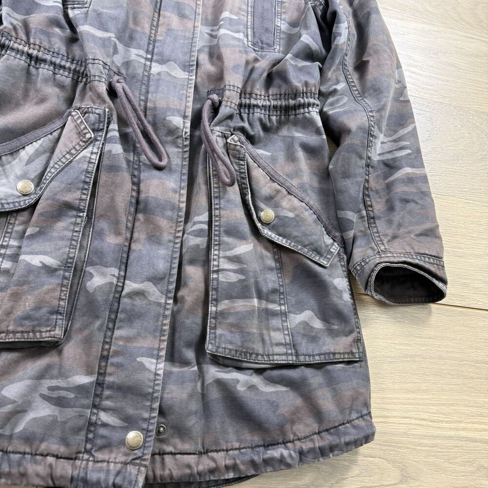 American Eagle Field Jacket Women Small Camo Military Faux Fur Vintage Y2K - Picture 7 of 12